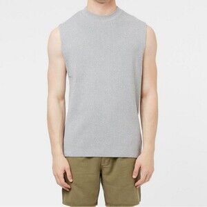 Topman Men's Knit Sweater Top Vest Light Gray Size M